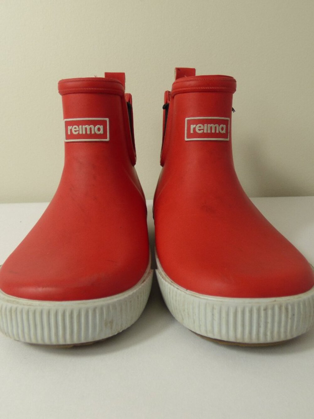 Reima Kids' Red Ankle Rainboots, Size US 12/12.5